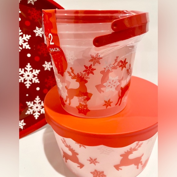 🦌Holiday 4Pc Bundle- Red Snowflake/ Reindeer Design NWT - Picture 9 of 13